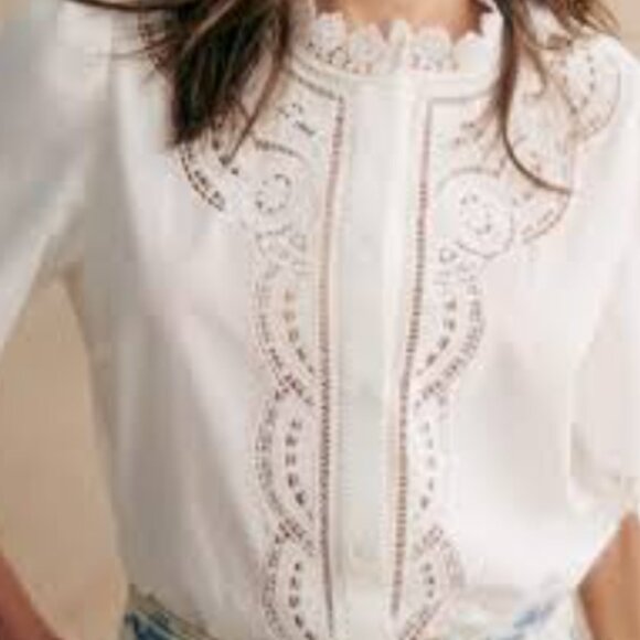 Sezane Eponine Shirt Ecru - Size 42 - Picture 5 of 6